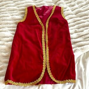 Elegant Red Vest with Gold Trim